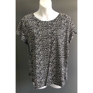 H&M Navy and White Floral T-Shirt